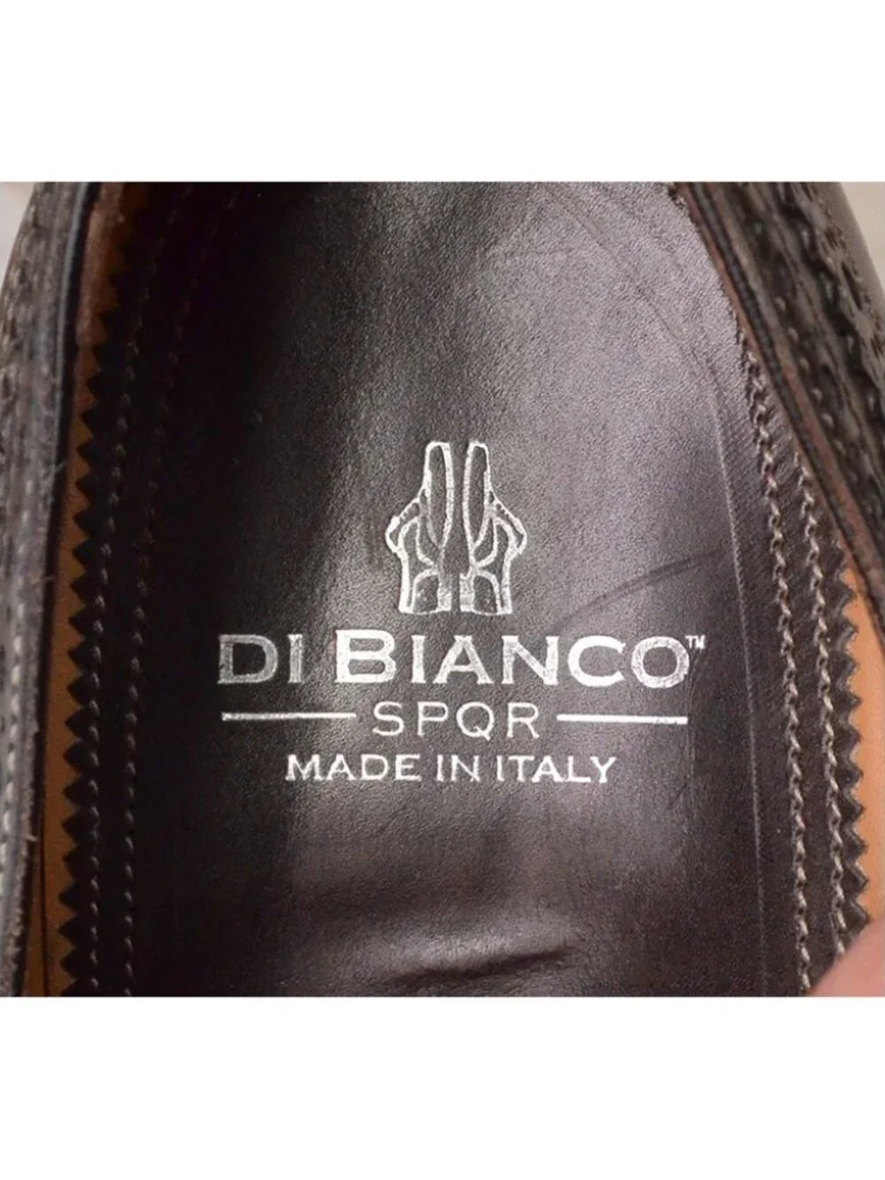 Men Scarpe Di Bianco SC533 Deco Nero Fondente Wingtip Oxfords 10 M